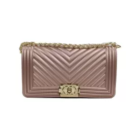 1028 - ROSE GOLD JELLY PURSE (LARGE)