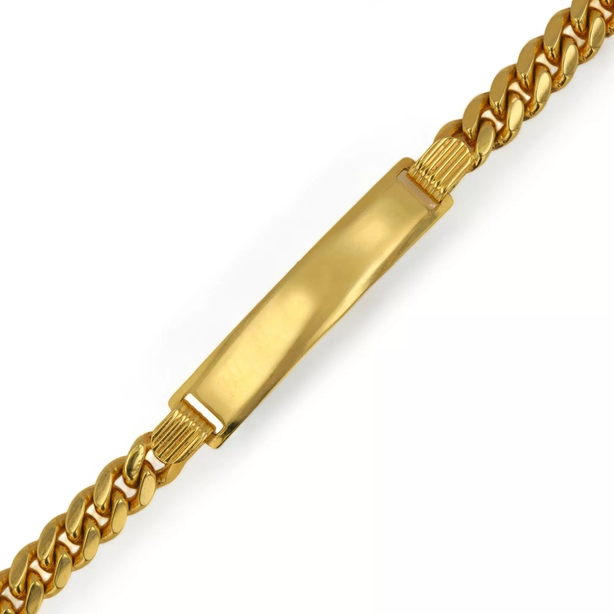 14K Yellow gold Solid ID bracelet box lock-226943