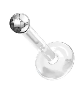 14kt White Gold Ball Top Bioflex Flat Back Labret