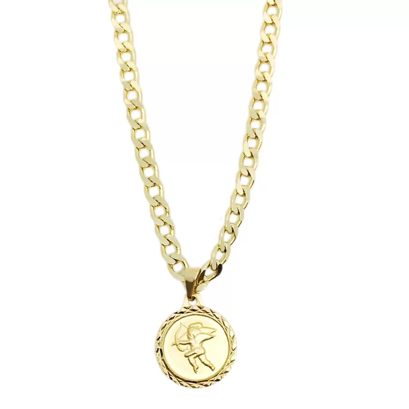 18k Gold Filled Diamond Cut Cupid Necklace