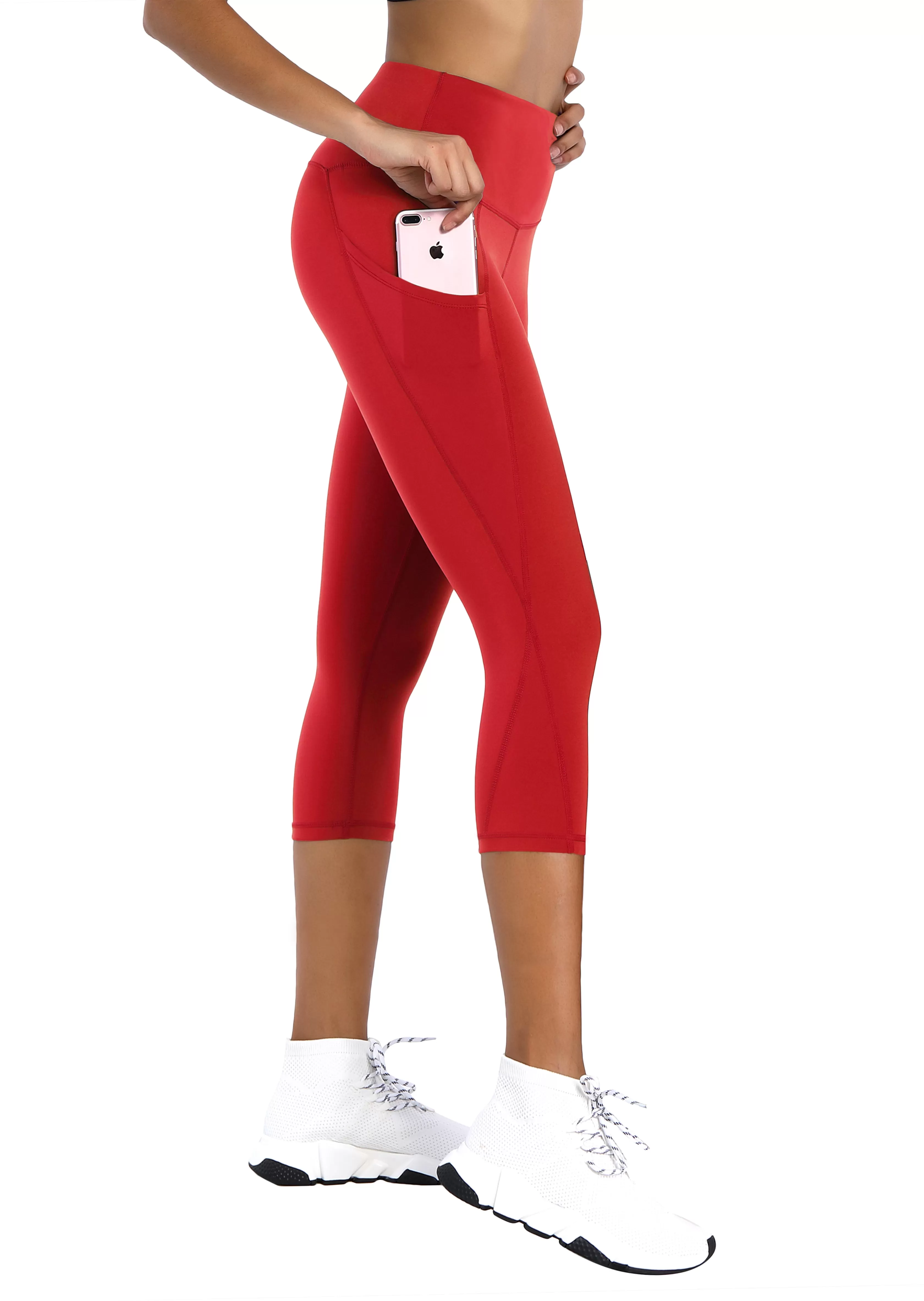 19 High Waist Side Pockets Capris scarlet_yogastudio