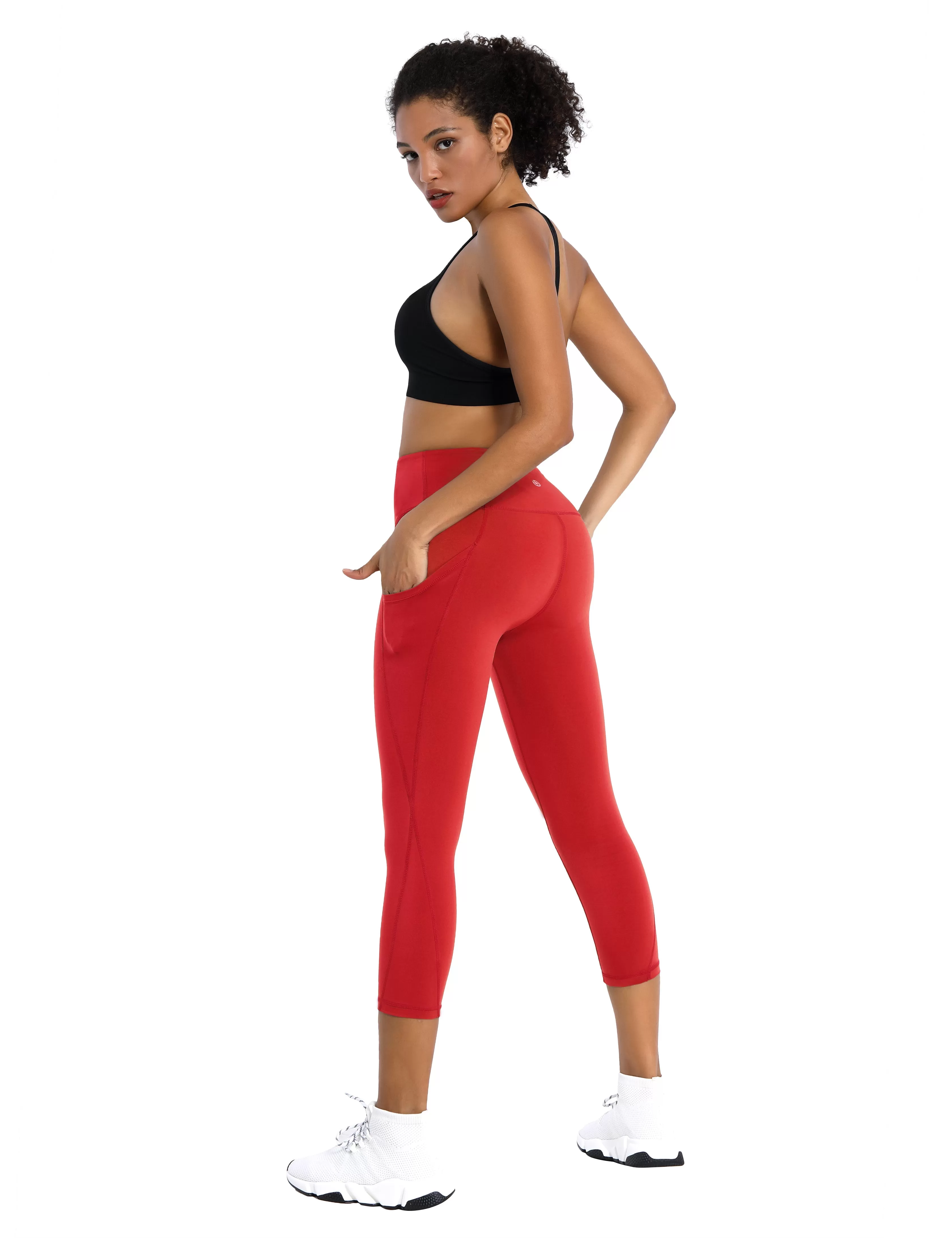 19 High Waist Side Pockets Capris scarlet_yogastudio