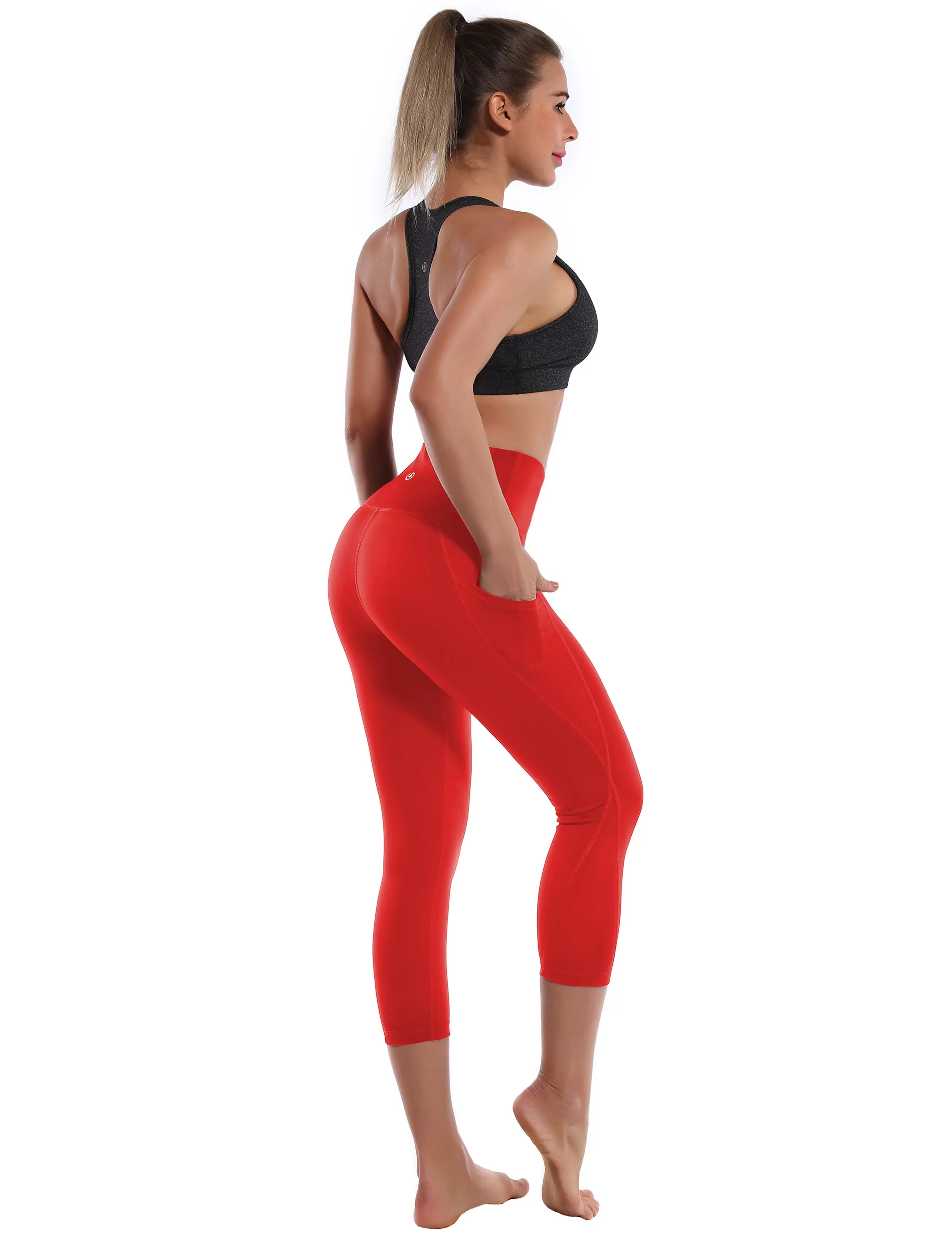 19 High Waist Side Pockets Capris scarlet_yogastudio