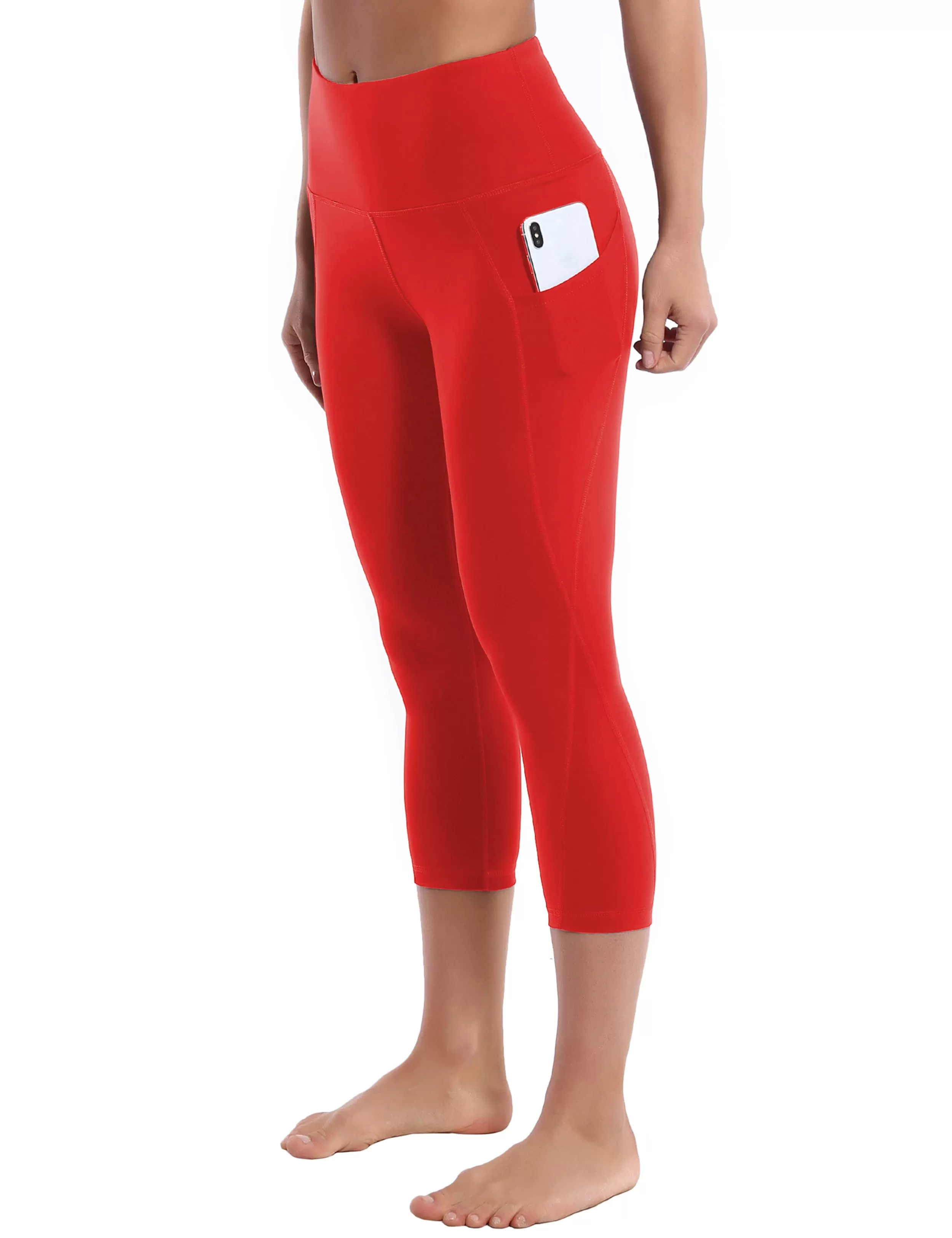 19 High Waist Side Pockets Capris scarlet_yogastudio