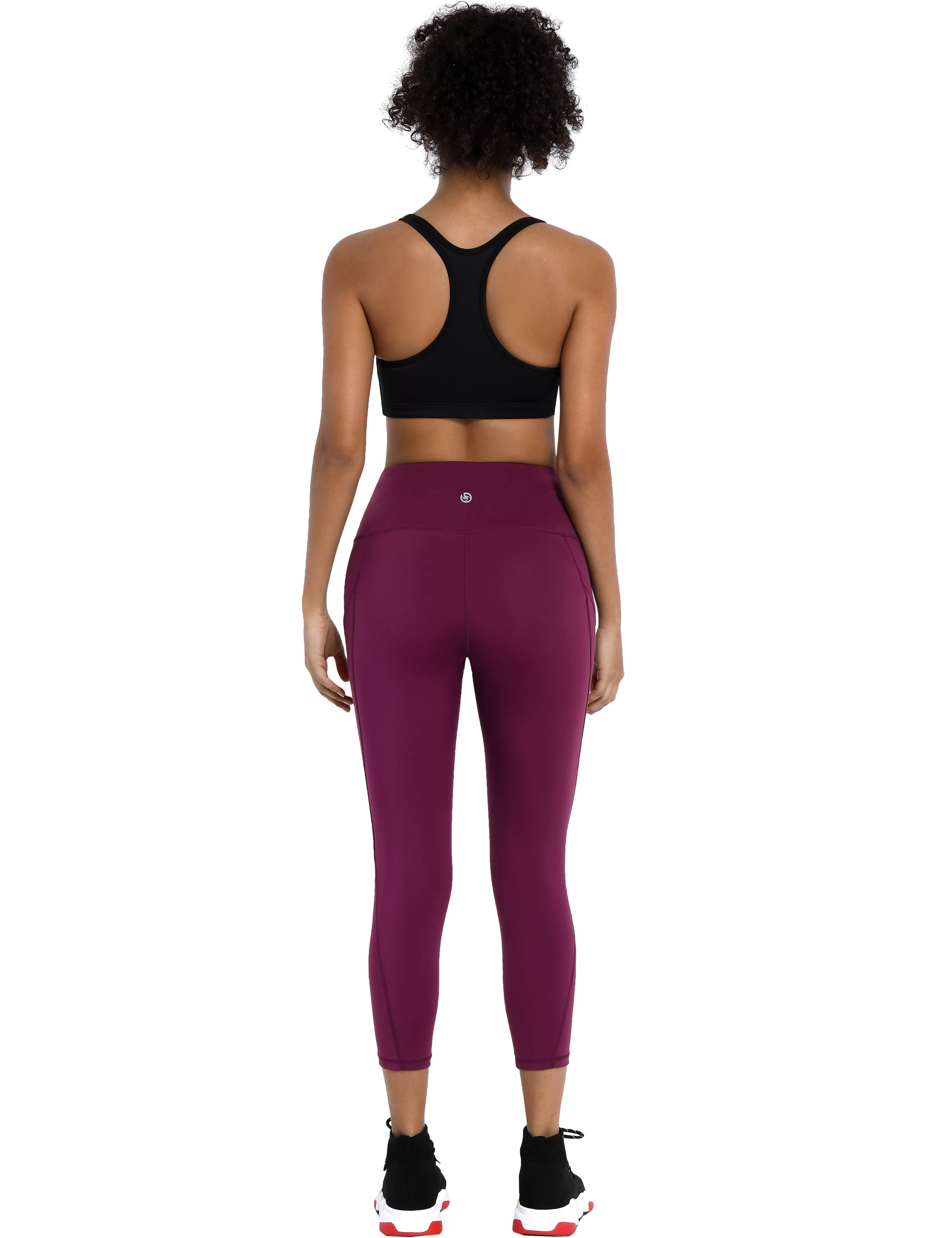 22 High Waist Side Pockets Capris grapevine_yogastudio