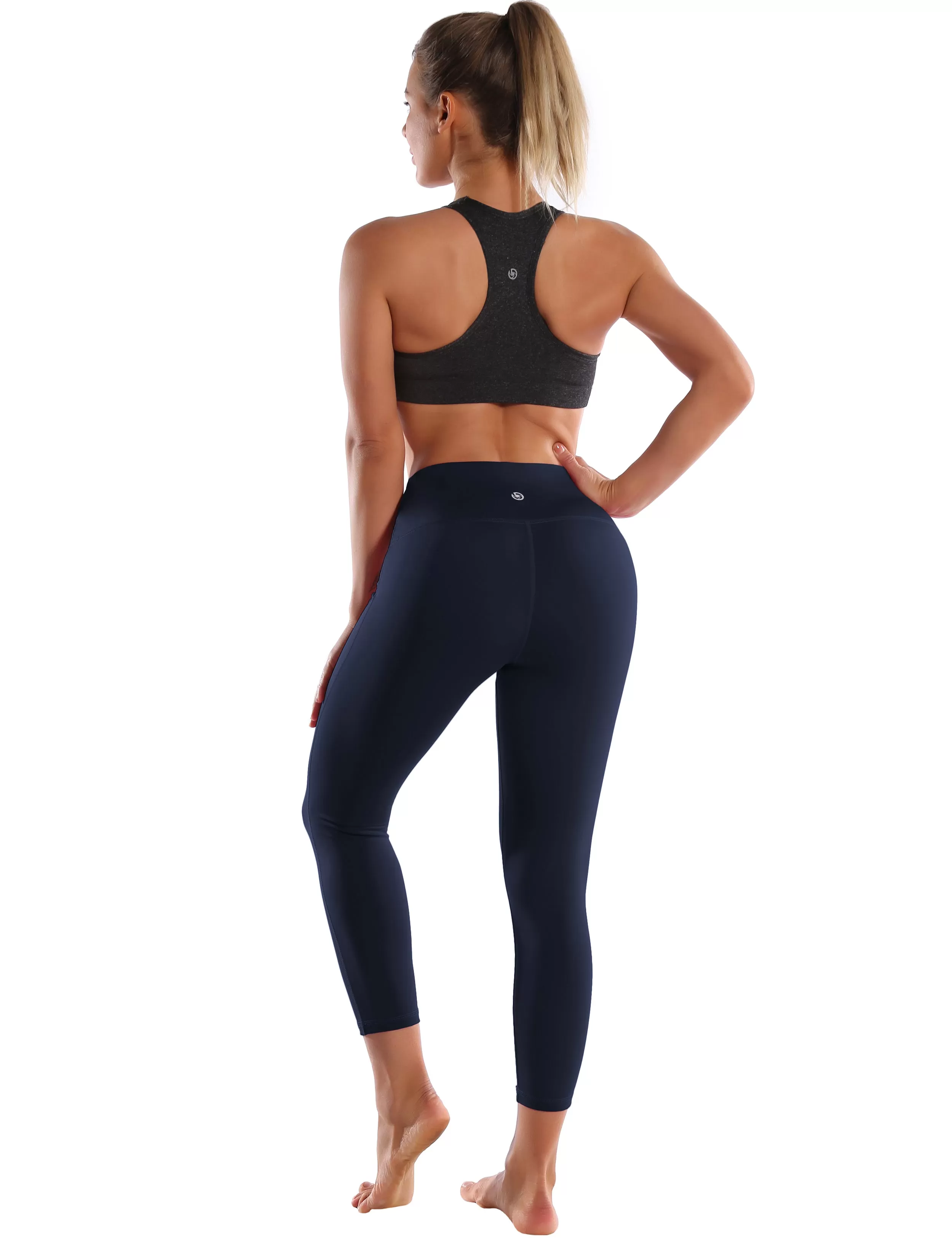 22" High Waist Side Line Capris darknavy