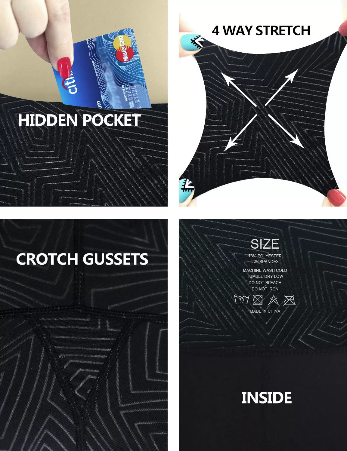 22" inseam 3D Printed Yoga Pants MAZE