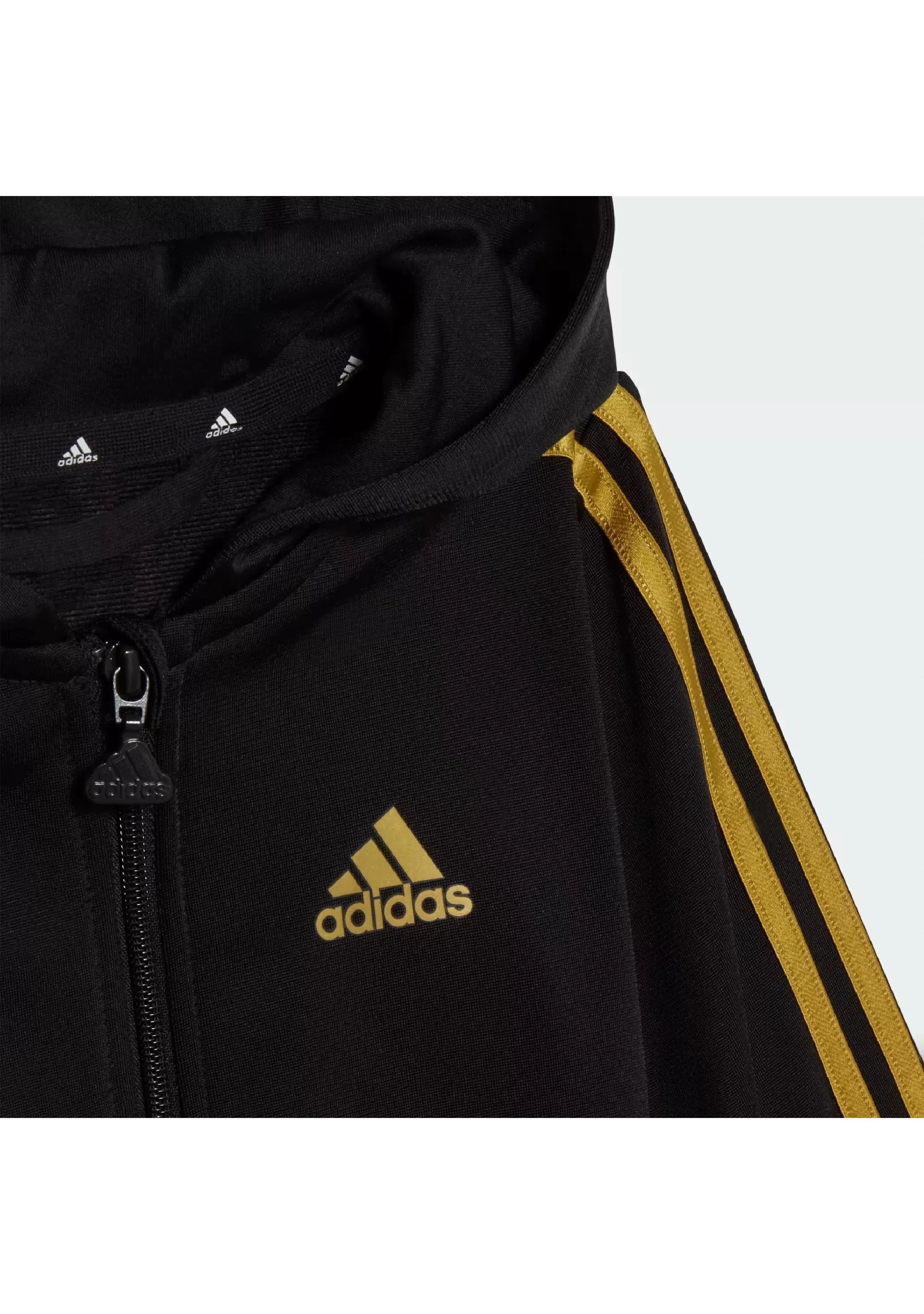 Adidas Infants Essentials Shiny Hooded Tracksuit <BR> HR5874