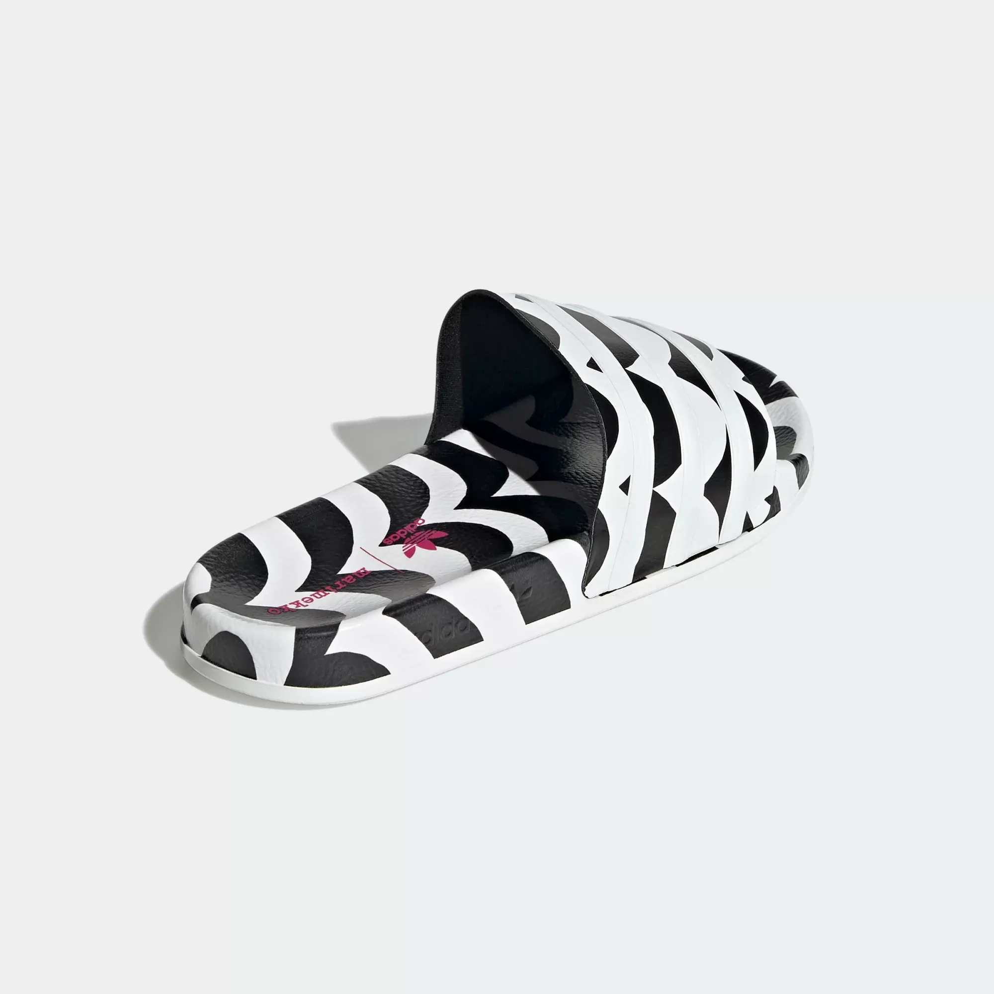 Adidas Women's Marimekko Adilette Slides - Core Black / Cloud White / Team Real Magenta