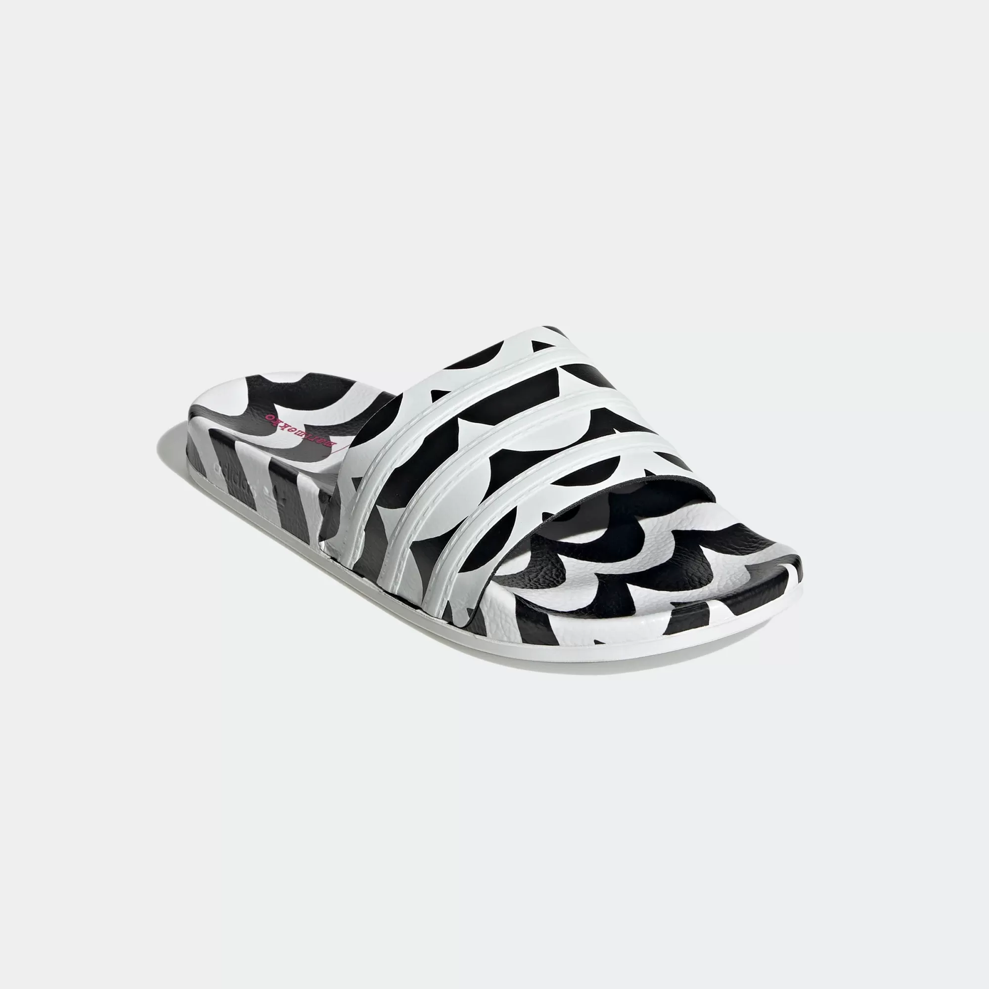 Adidas Women's Marimekko Adilette Slides - Core Black / Cloud White / Team Real Magenta