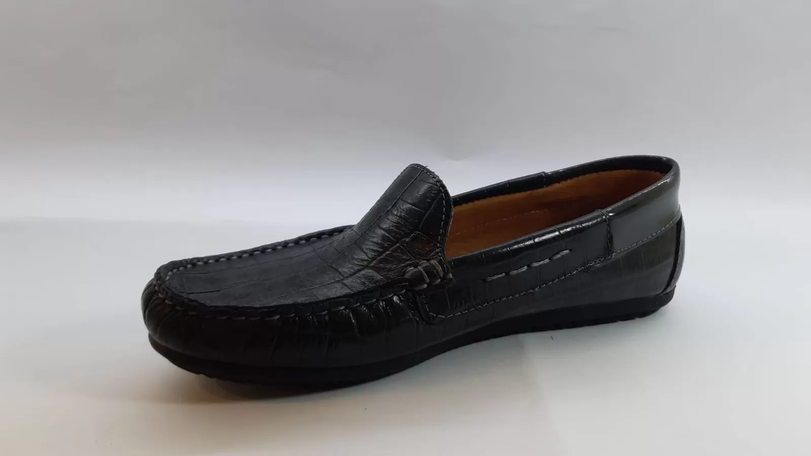 Andago Charcoal Grey Loafer Moccasins