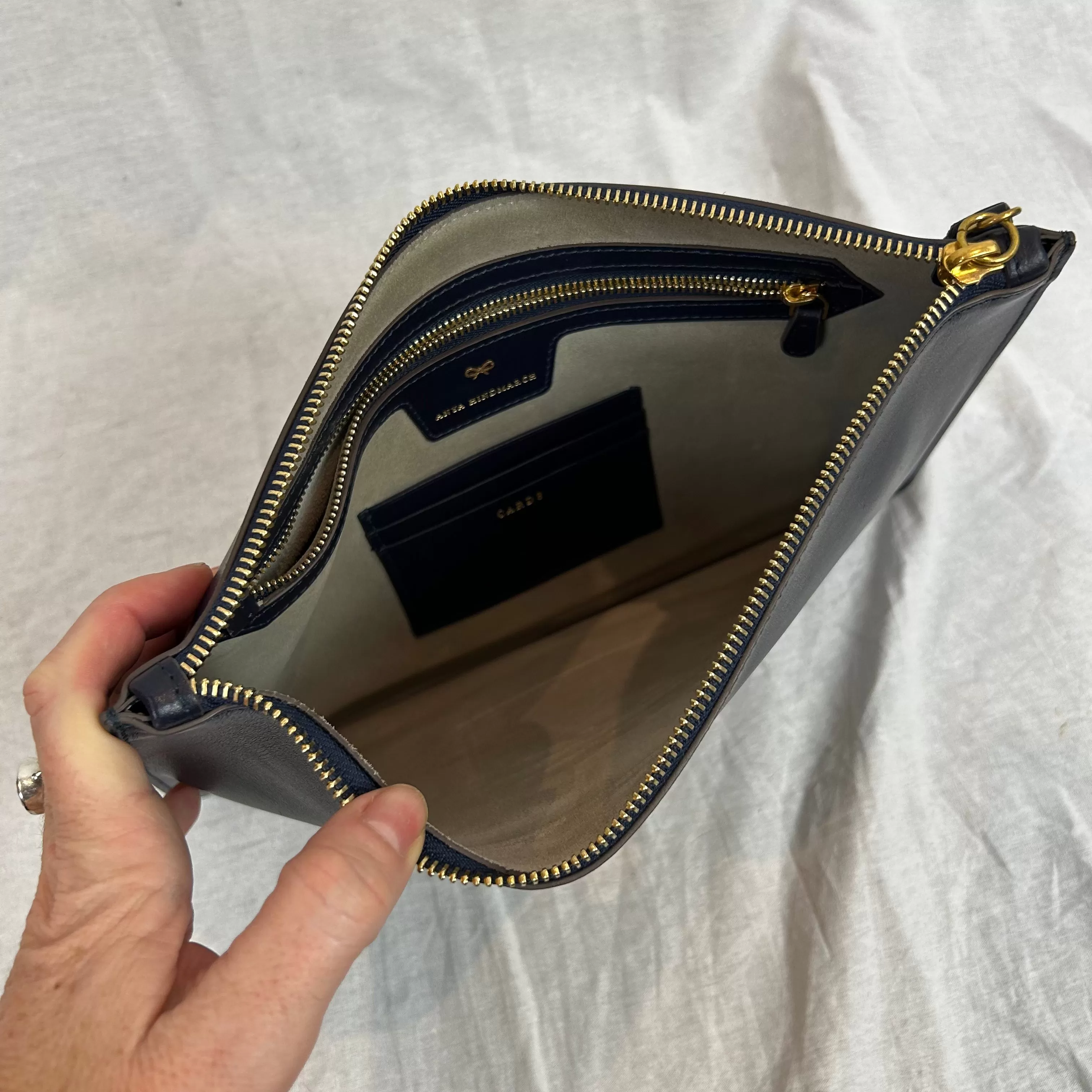 Anya Hindmarch Blue Wallet Clutch Bag