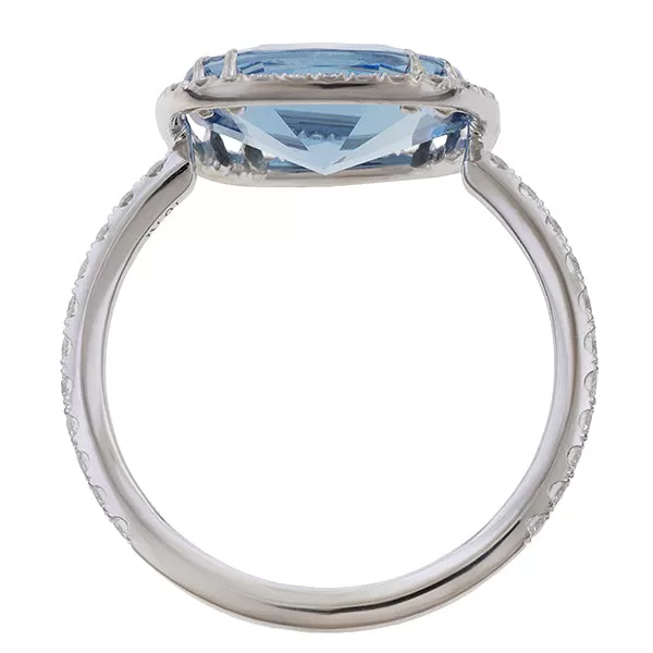 Aquamarine & Diamond Ring