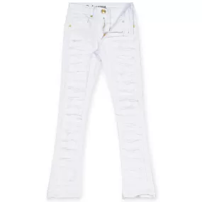 Argonaut Nations Boys Ripped Stacked Jeans (White)