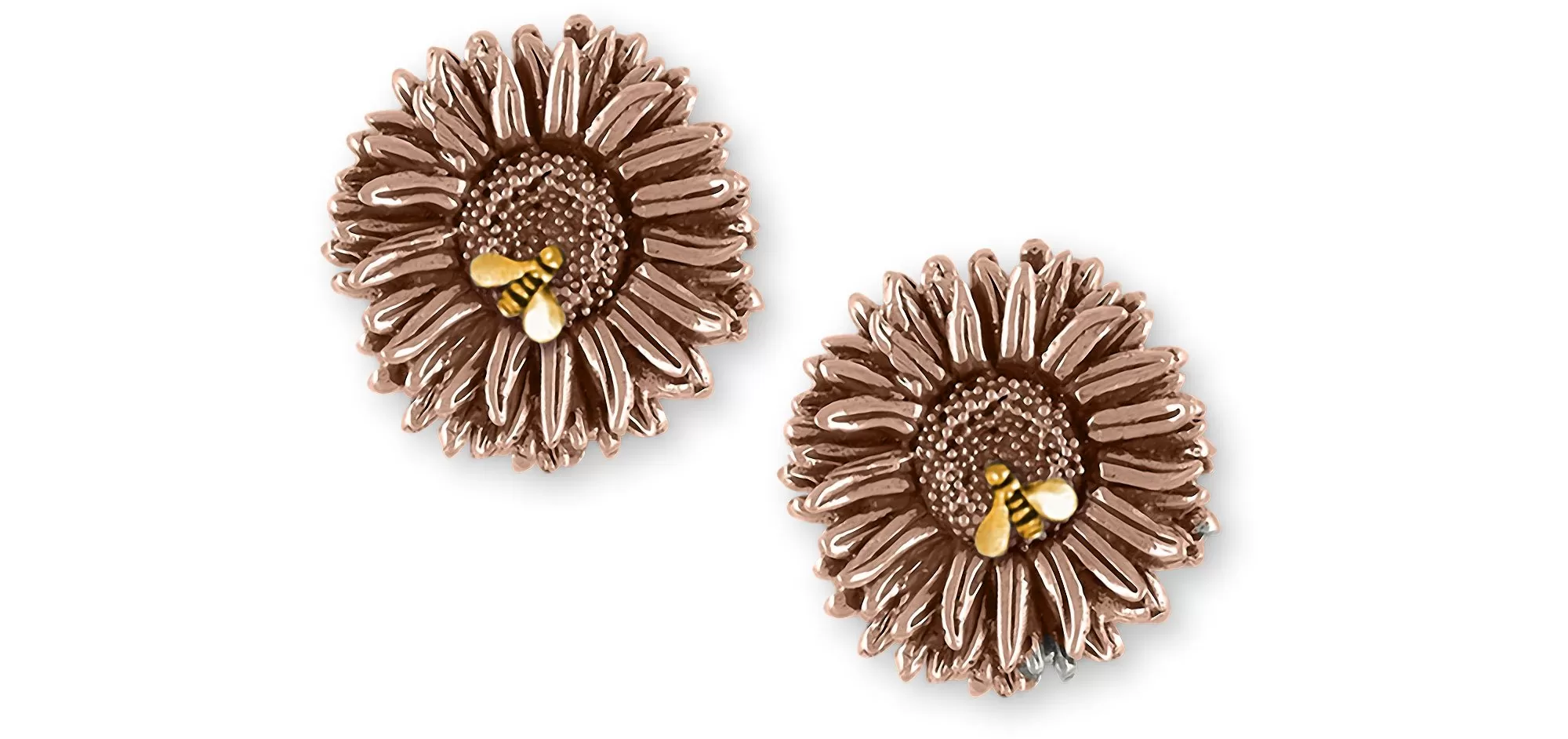 Aster Jewelry 14k Rose Gold Handmade Aster Flower Cufflinks  AST1-BEECLRG