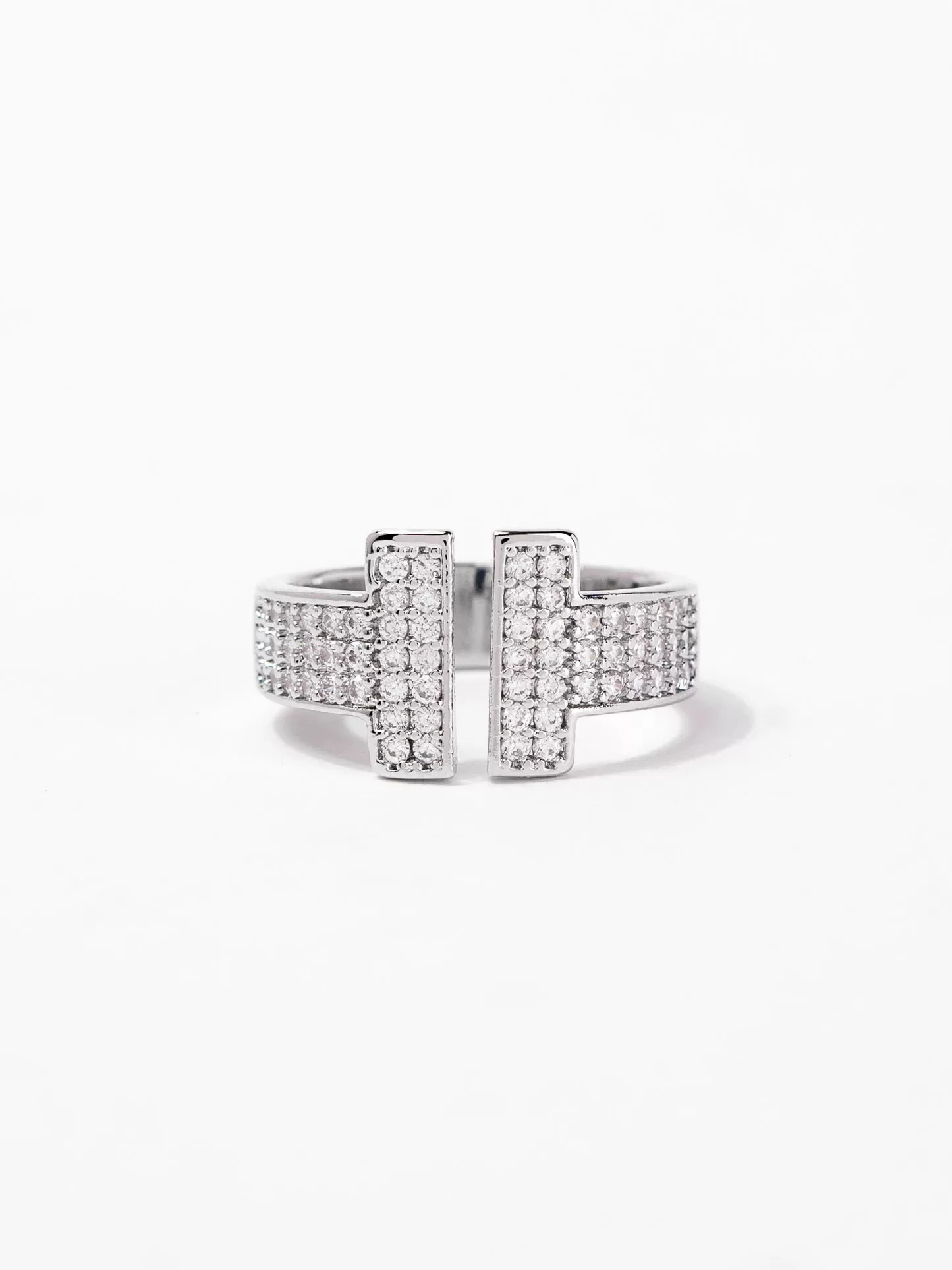 Audrey Double Rhinestone CZ Cuff Ring