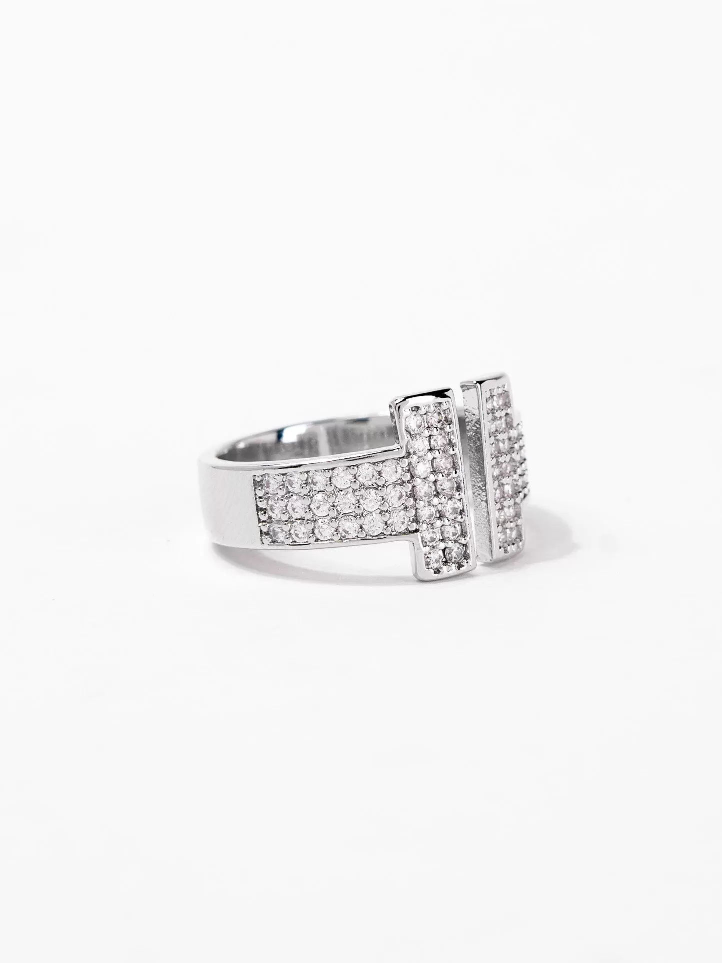 Audrey Double Rhinestone CZ Cuff Ring