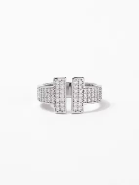 Audrey Double Rhinestone CZ Cuff Ring