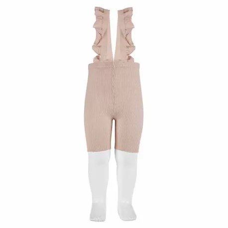 Baby cycling leggings with elastic straps DUSTY PINK - 544