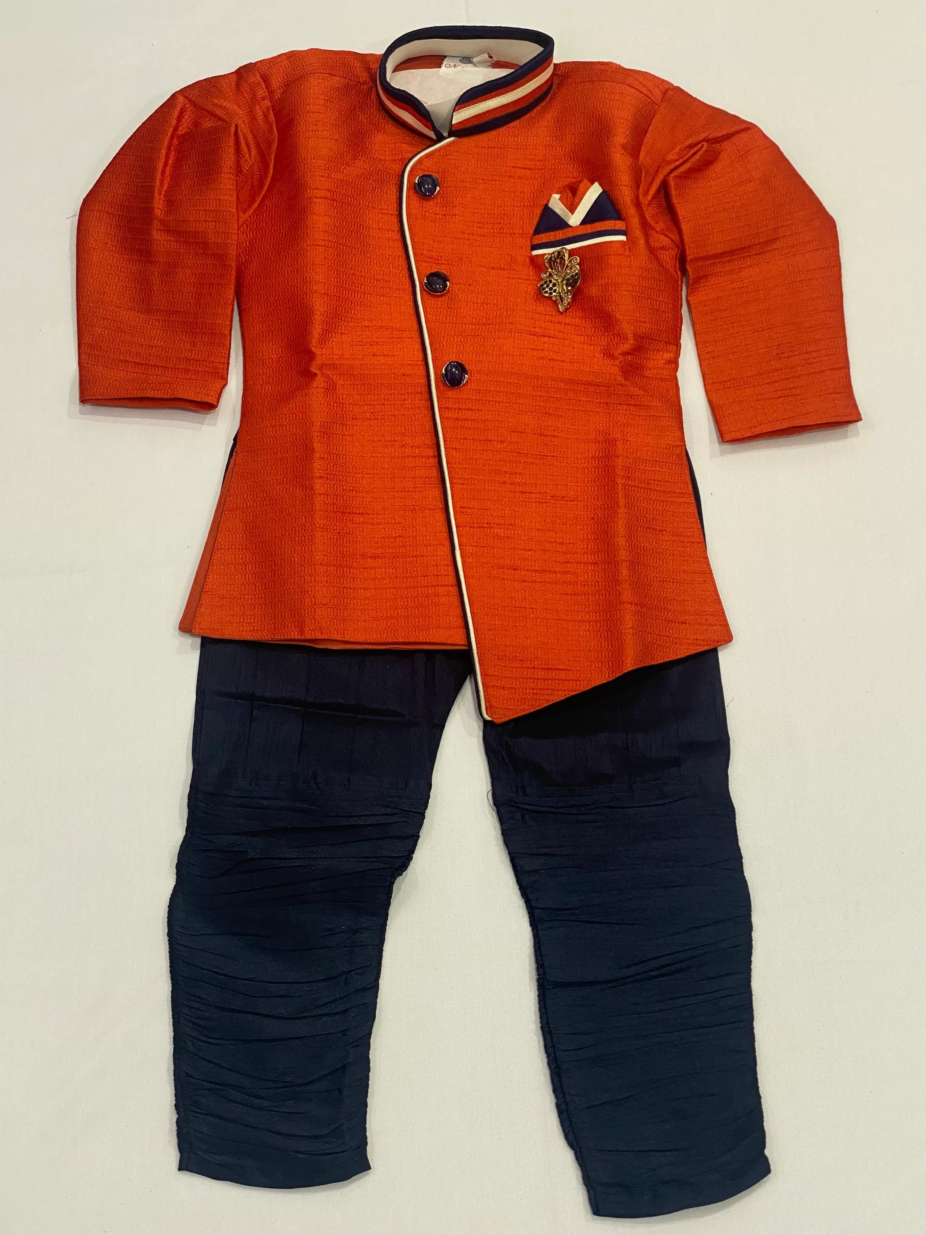 Beautiful Kids Orange Color Kurta Pajama Set