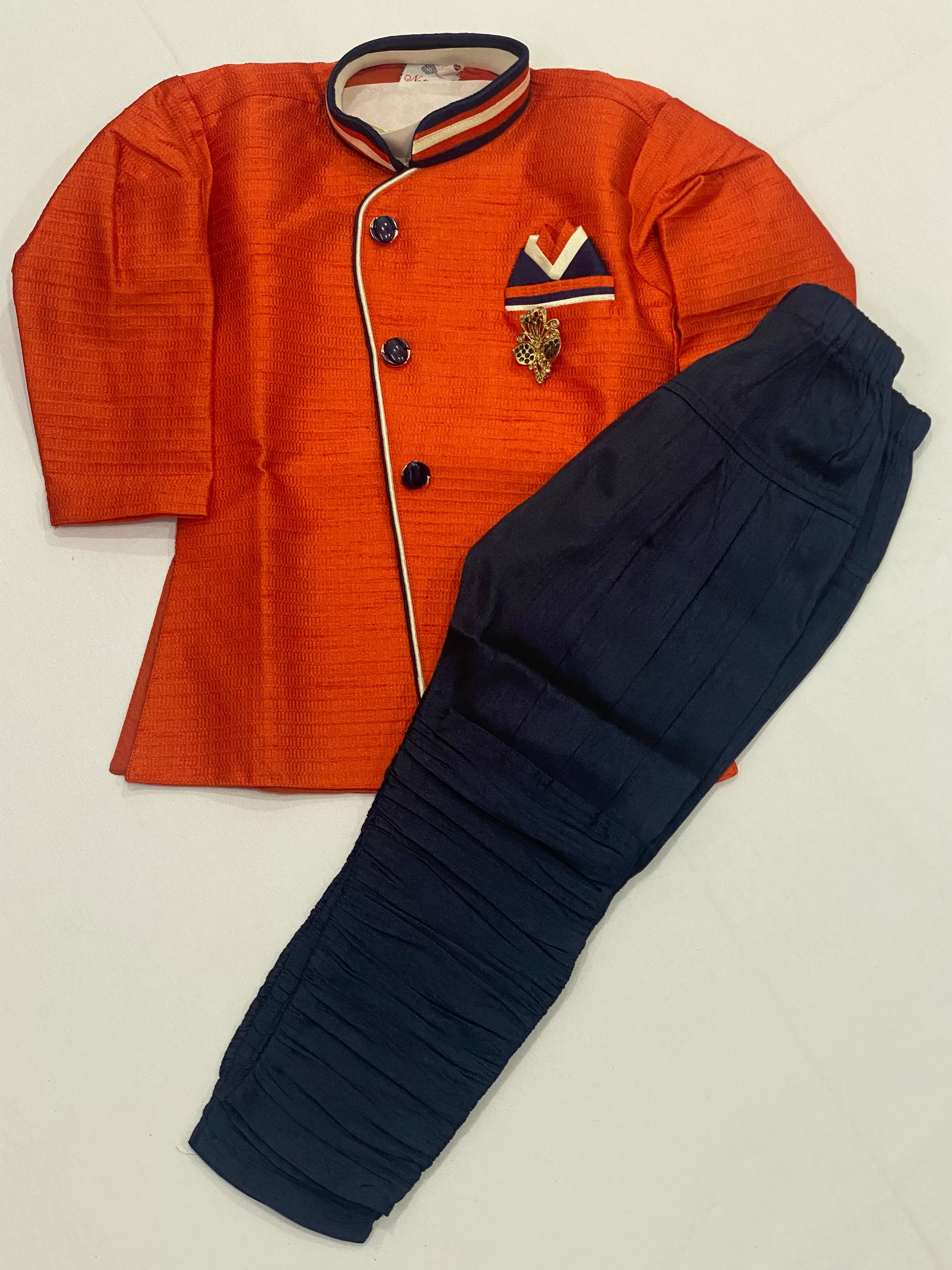 Beautiful Kids Orange Color Kurta Pajama Set