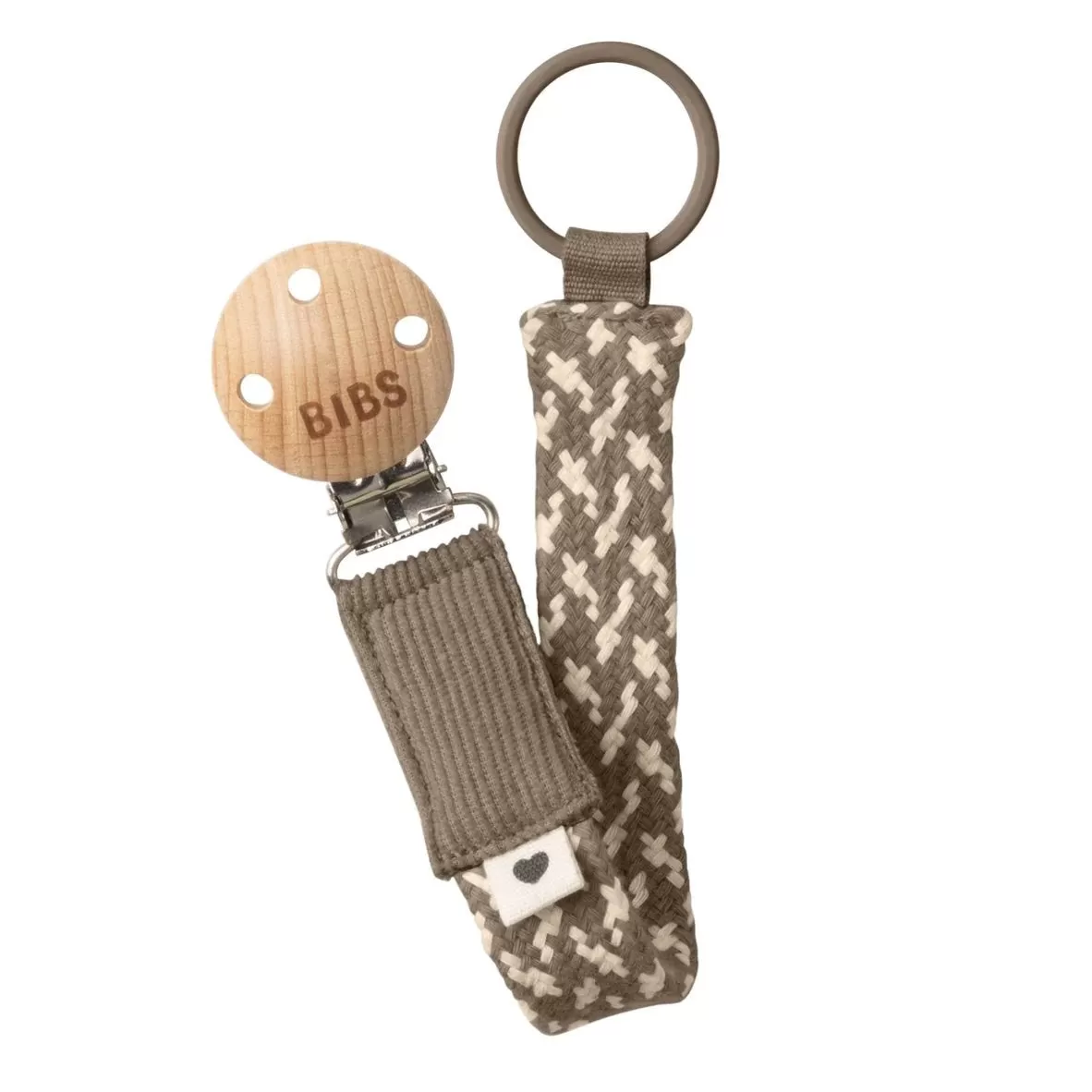 Bibs Dummy Clip - Dark Oak/Vanilla