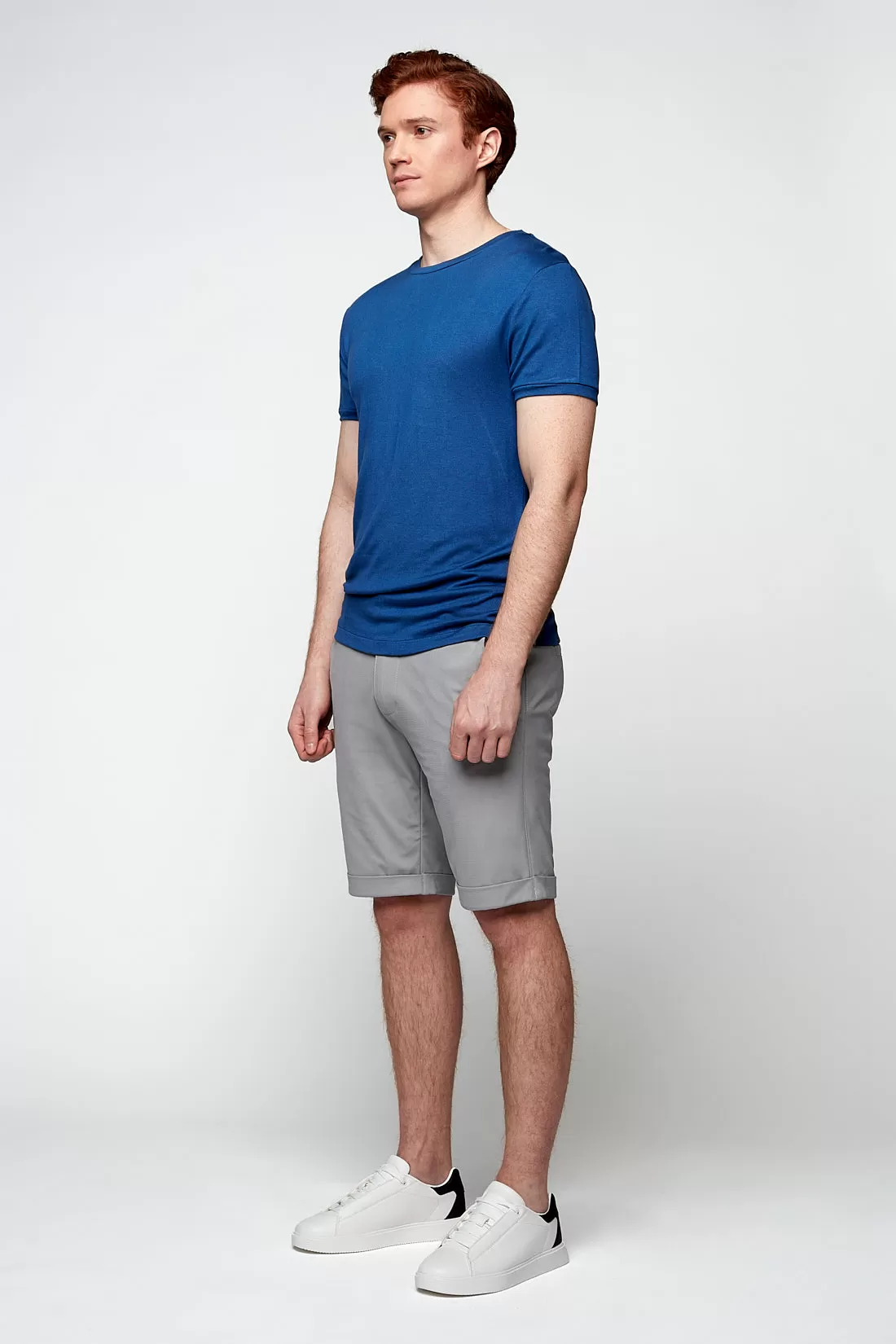 BILLY - Elastic Waist Roll Up Shorts - Grey