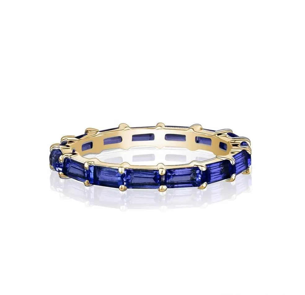 Blue Sapphire Baguette Eternity Ring