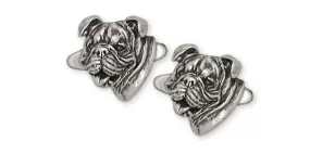 Bulldog Cufflinks Jewelry Sterling Silver Handmade Dog Cufflinks BD7-CL