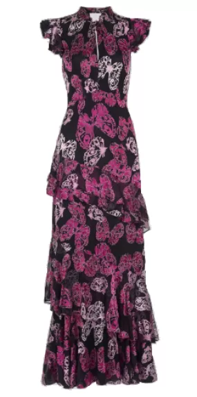 Butterfly Devore Maxi Dress