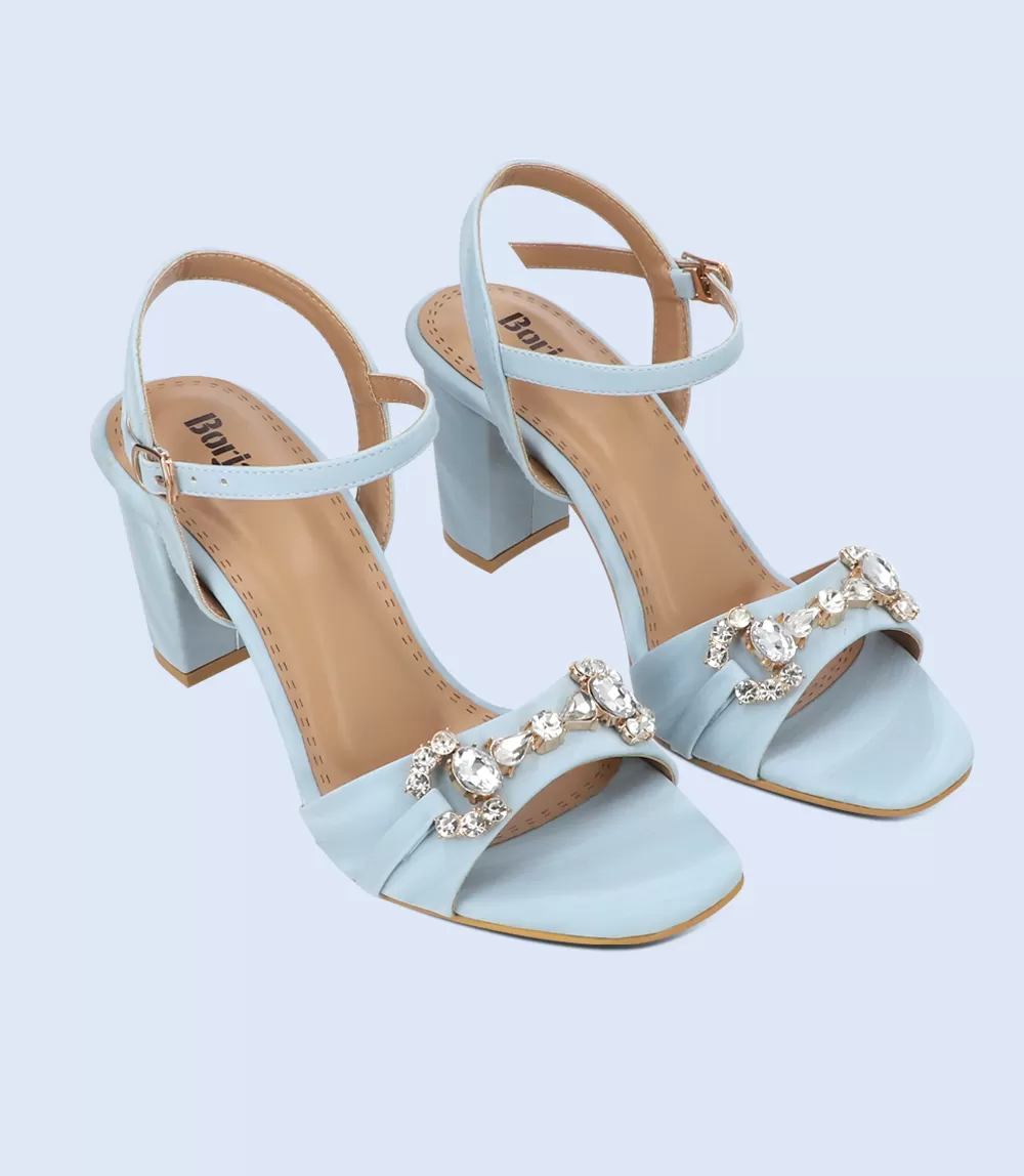 BW9347-LIGHT BLUE-Women Sandal Heel