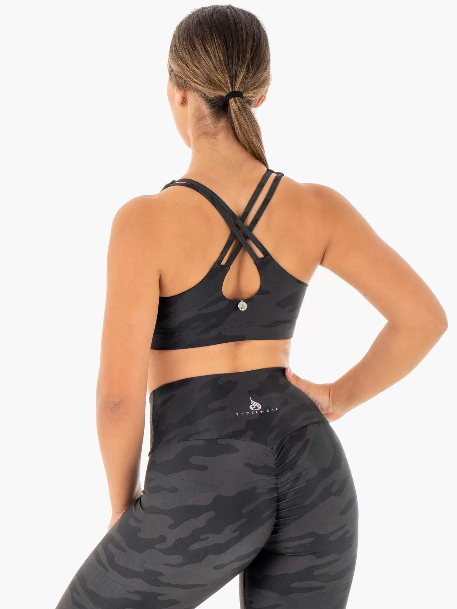 Camo Sports Bra - Black Camo