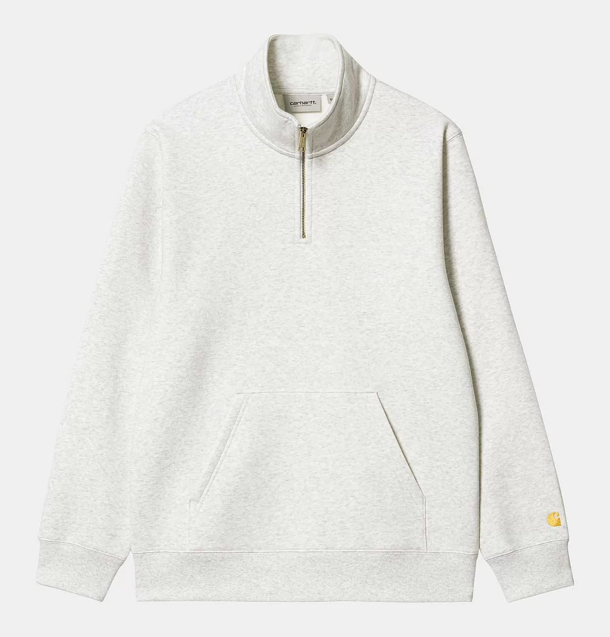 Carhartt WIP Chase Neck Zip Sweatshirt in Ash Heather