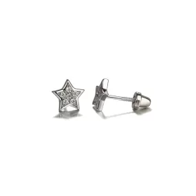 Cherished Moments Sterling Silver Kid's Star CZ Earrings with Screw Backs