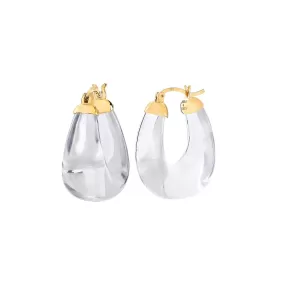 Clear Chunky Bucket Hoop Earrings