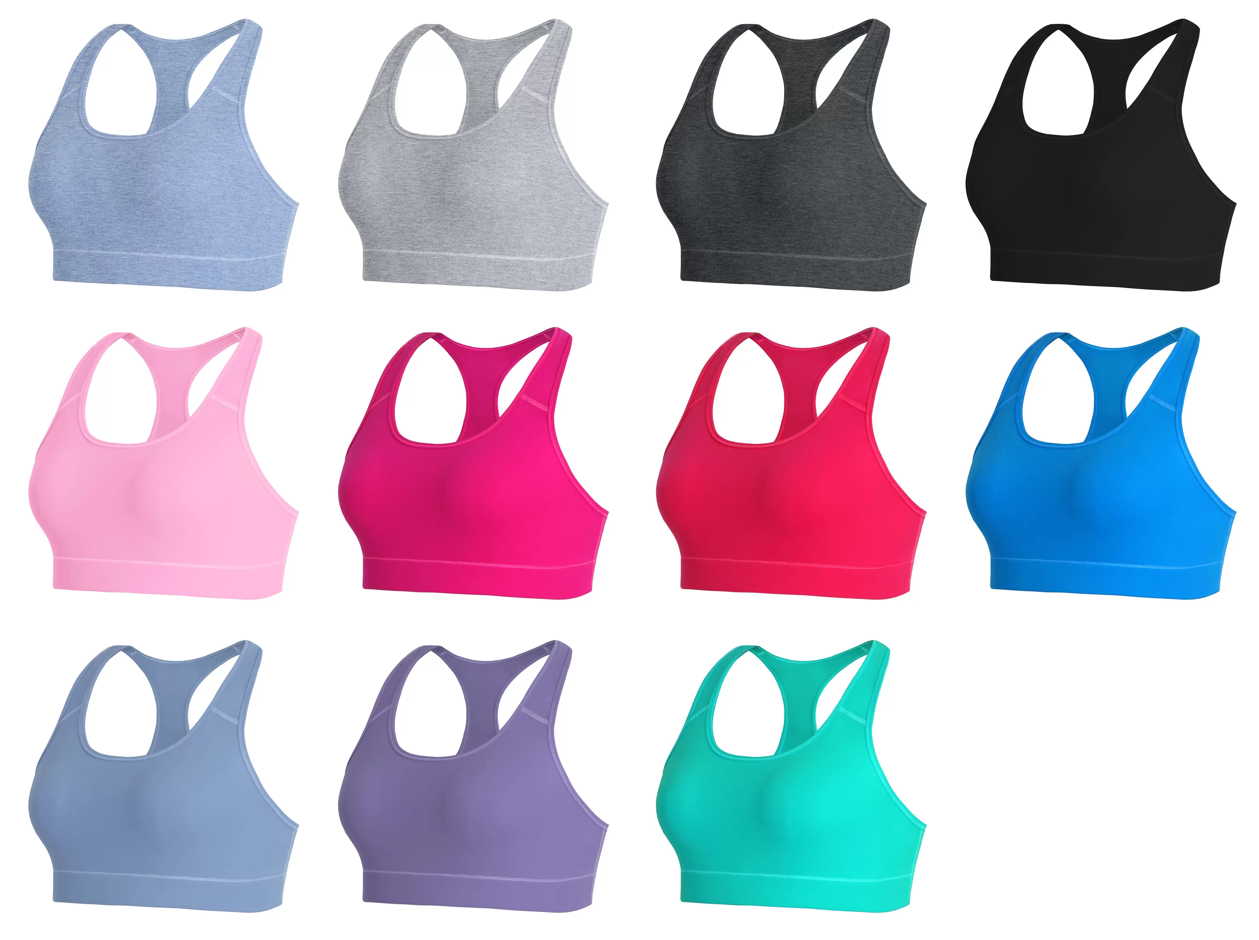 Compression Racerback Sports Bras black | Bubblelime