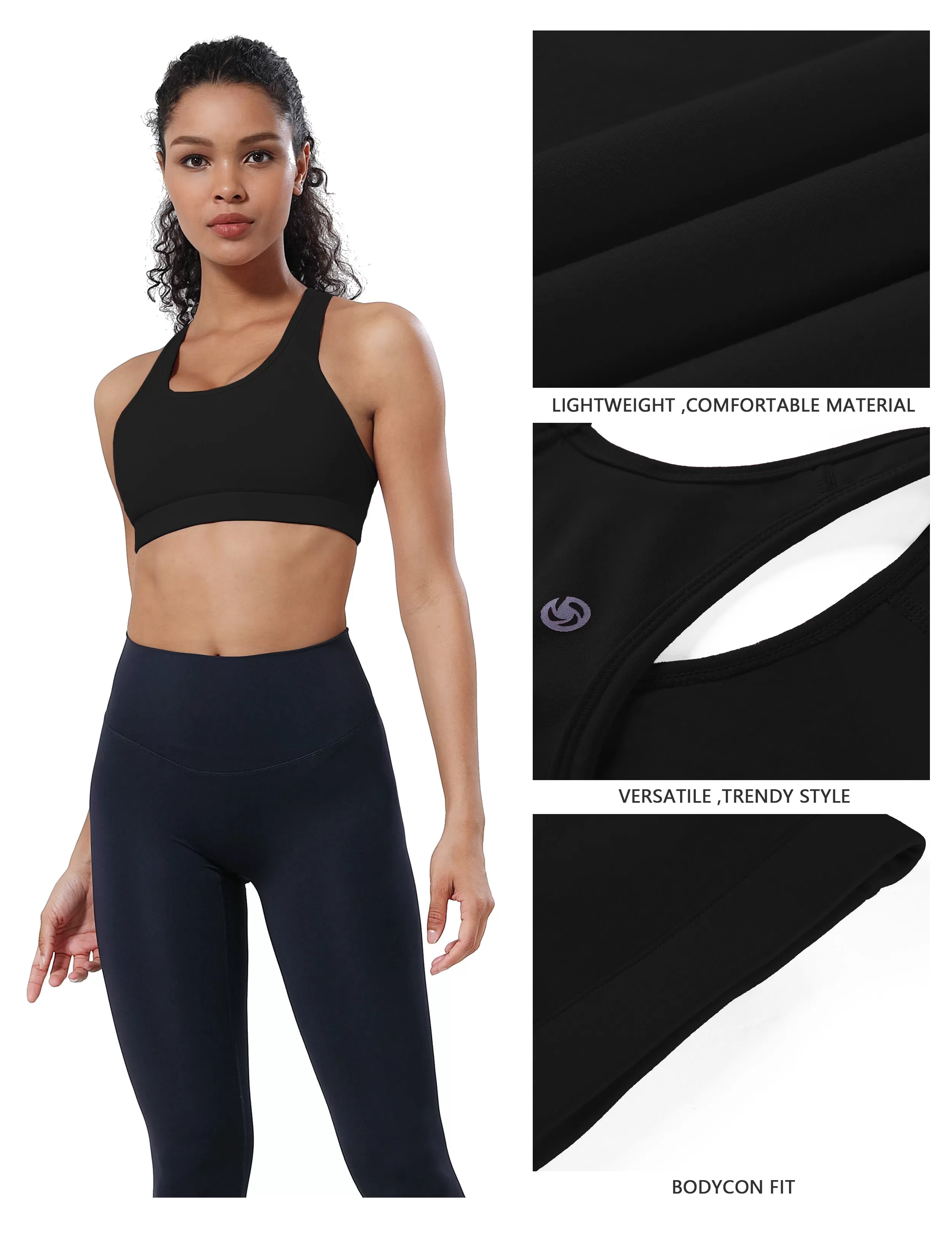 Compression Racerback Sports Bras black ins_yogastudio