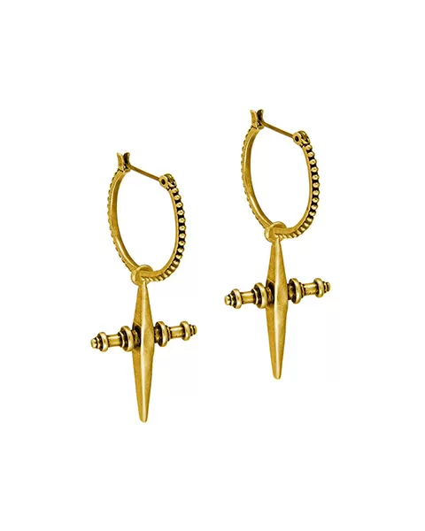 Cross Hoops- Gold