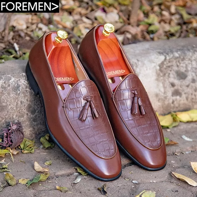 CUBA | Brown Leather Tassel Loafers