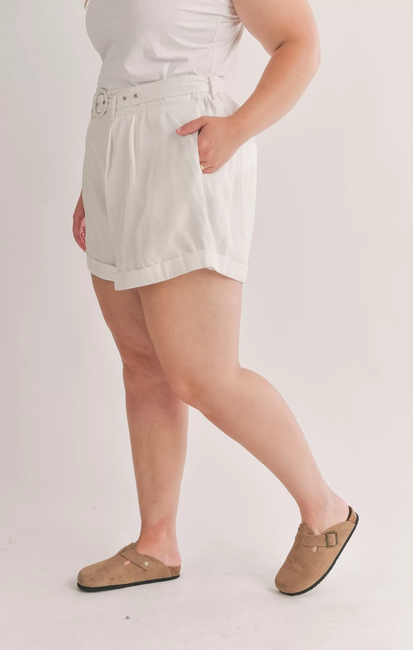 Curvy Dunes Belted Shorts