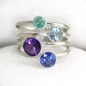 Custom Stacking Rings in Silver