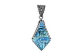 David Rosales Handcrafted Kingman Turquoise Pendant