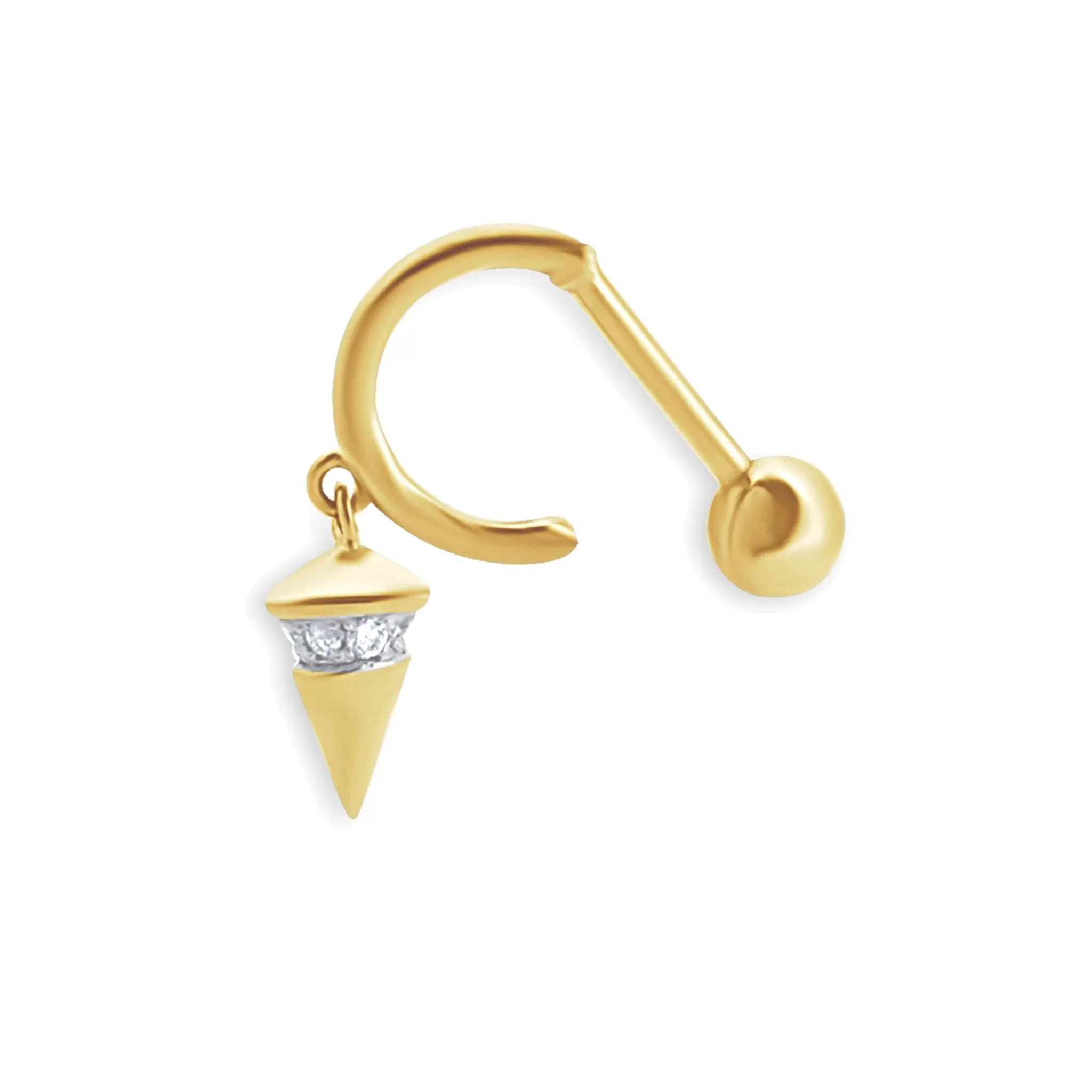 Diamond Spike Charm Illusion Hoop Ballback Earring