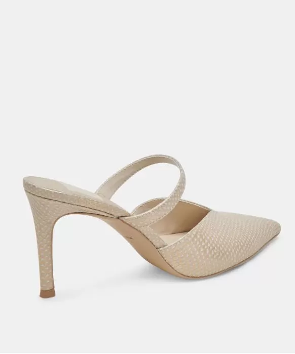 Dolce Vita Kanika Heels - Champagne Embossed Leather