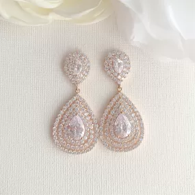 Drop Earrings for Brides Rose Gold-Etta