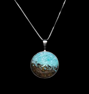 Dune Jewelry Marina .925 Sterling Silver Necklace with Natural Turquoise and Blue Ridge Mountain Elements