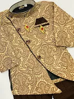 Fabulous Ethnic Kids Brown Silk Kurta Pajama Set