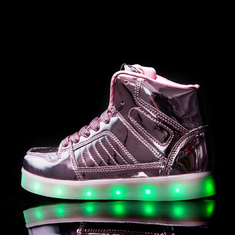 Flashez Rose Gold LED V2 Hi-Tops