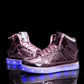 Flashez Rose Gold LED V2 Hi-Tops