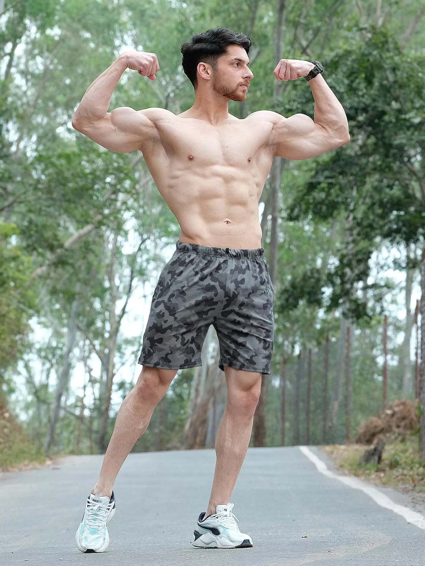 Freeze Grey Camo GymX Shorts- Sale